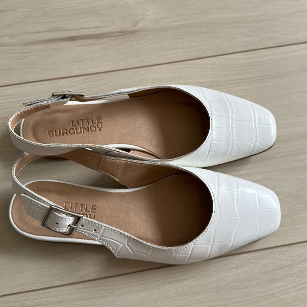 Little Burgundy White Flats